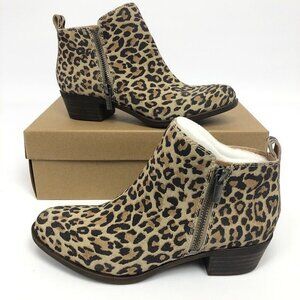 Lucky Brand Basel Womens Booties Natural Leopard 5.5M